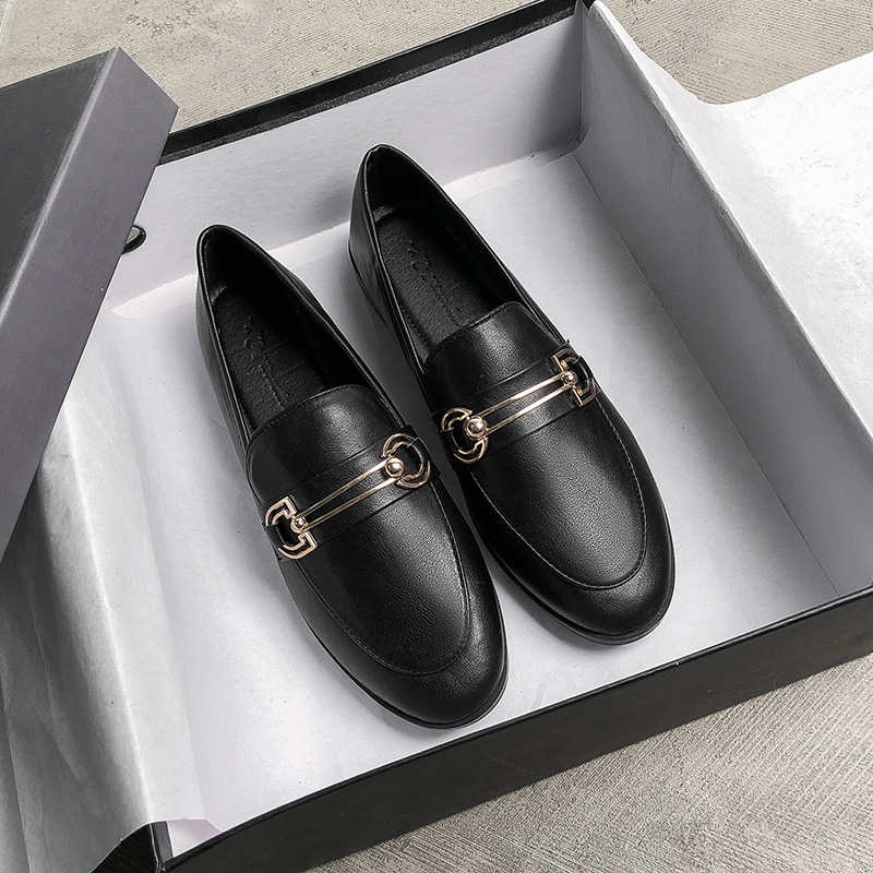 Picture of British Style Retro Small Leather Shoes for Women 2025 New Slip-On Loafers for Women Flats Shoes Large Size 41-43