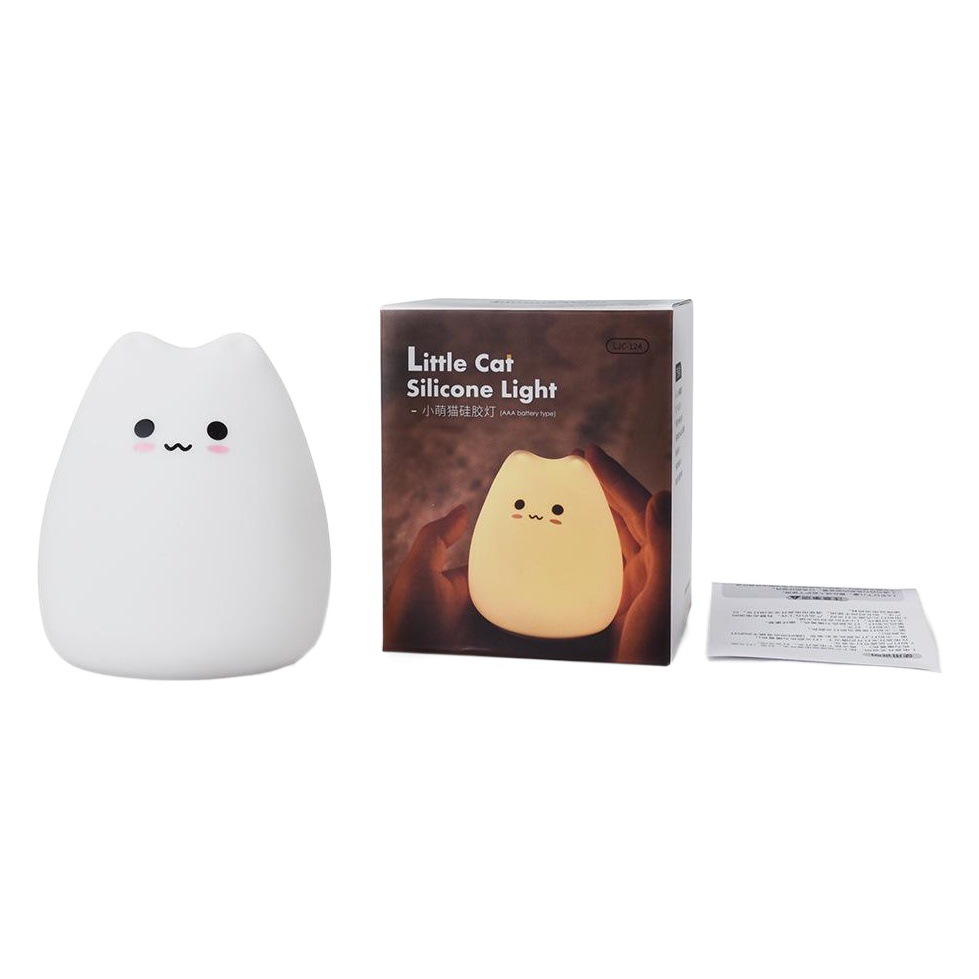 Cute Cat Cross-Border Trade Night Light, Tap Light, Silicone Colorful Changing Atmosphere Light, Creative Decorative Led Light