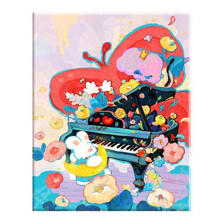 Su Plaid girlfriends × diy digital oil painting acrylic filling hand-painted handmade spring healing decompression oil color painting