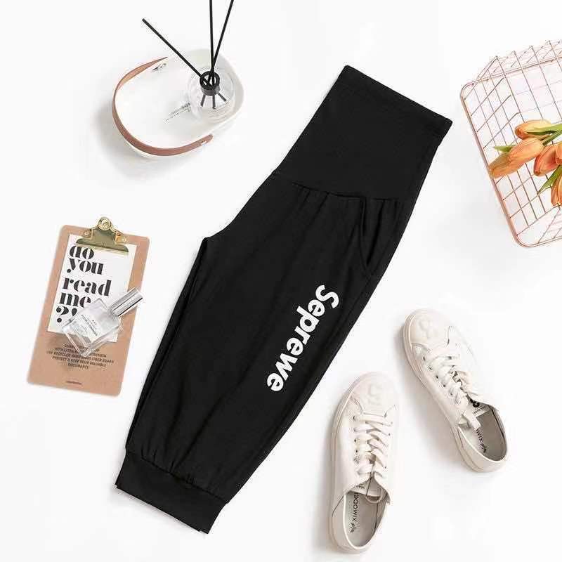 Picture of Pregnant Women Shorts Women's Summer Outer Wear Thin Cropped Pants Pregnant Women's Pants Spring and Autumn Fashion Casual Loose Leggings Summer Wear