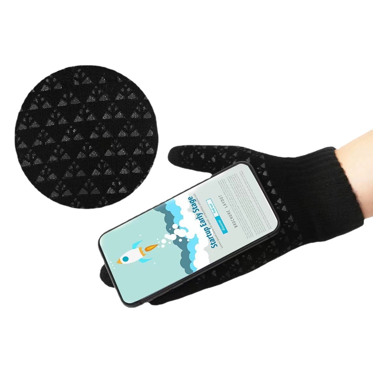 Cross-Border Outdoor Warm Thickened Fleece Anti-Slip Woolen Plush Outdoor Cycling Touch Screen Wear-Resistant Breathable Windproof Gloves