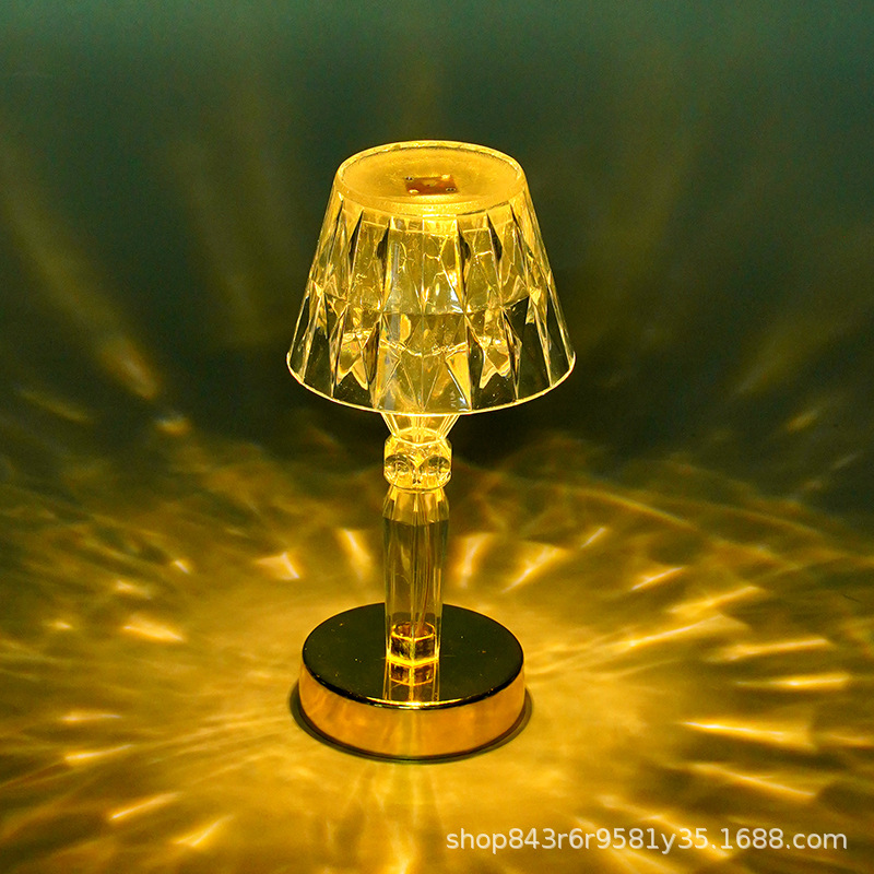 Picture of Crystal table lamp projection lamp atmosphere lamp Net Red Diamond lamp bedroom ins romantic bedside lamp LED lamp night light
