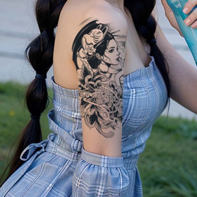 Picture of Geisha herbal juice non-reflective semi-permanent sexy tattoo stickers women's waterproof long-lasting leg arm artificial tattoo