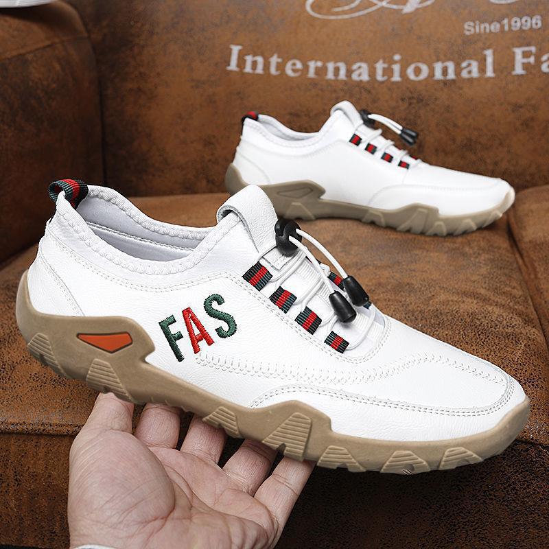 2022 Spring New Casual Men's Shoes Slip-on Leather Shoes Men's Fashion British Shoes Trendy Sports Style Casual Shoes
