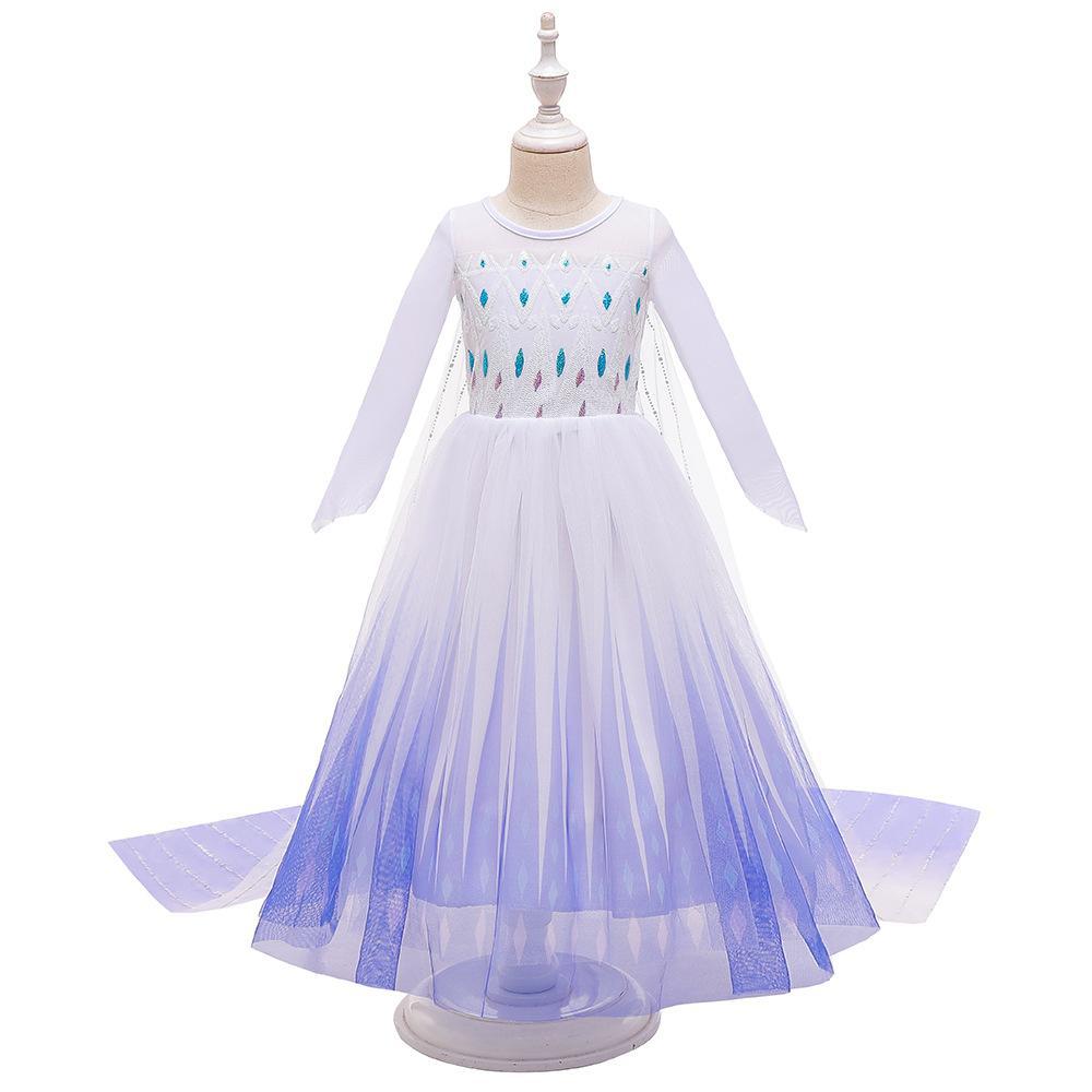 Picture of Frozen 2 Kidsren's Dress Princess Dress Girl Elsa Snowflake Dress Frozen Elsa Princess Style