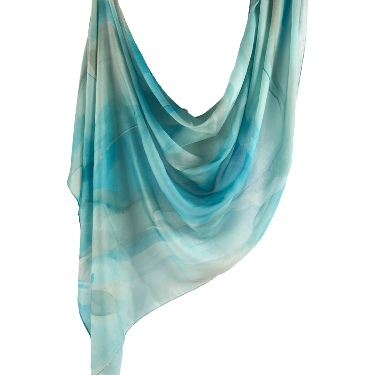 Picture of Best-Selling Watercolor Tie-Dye Cotton Scarf Arabian Satin Polyester Long Scarf Turkish Middle Eastern Scarf