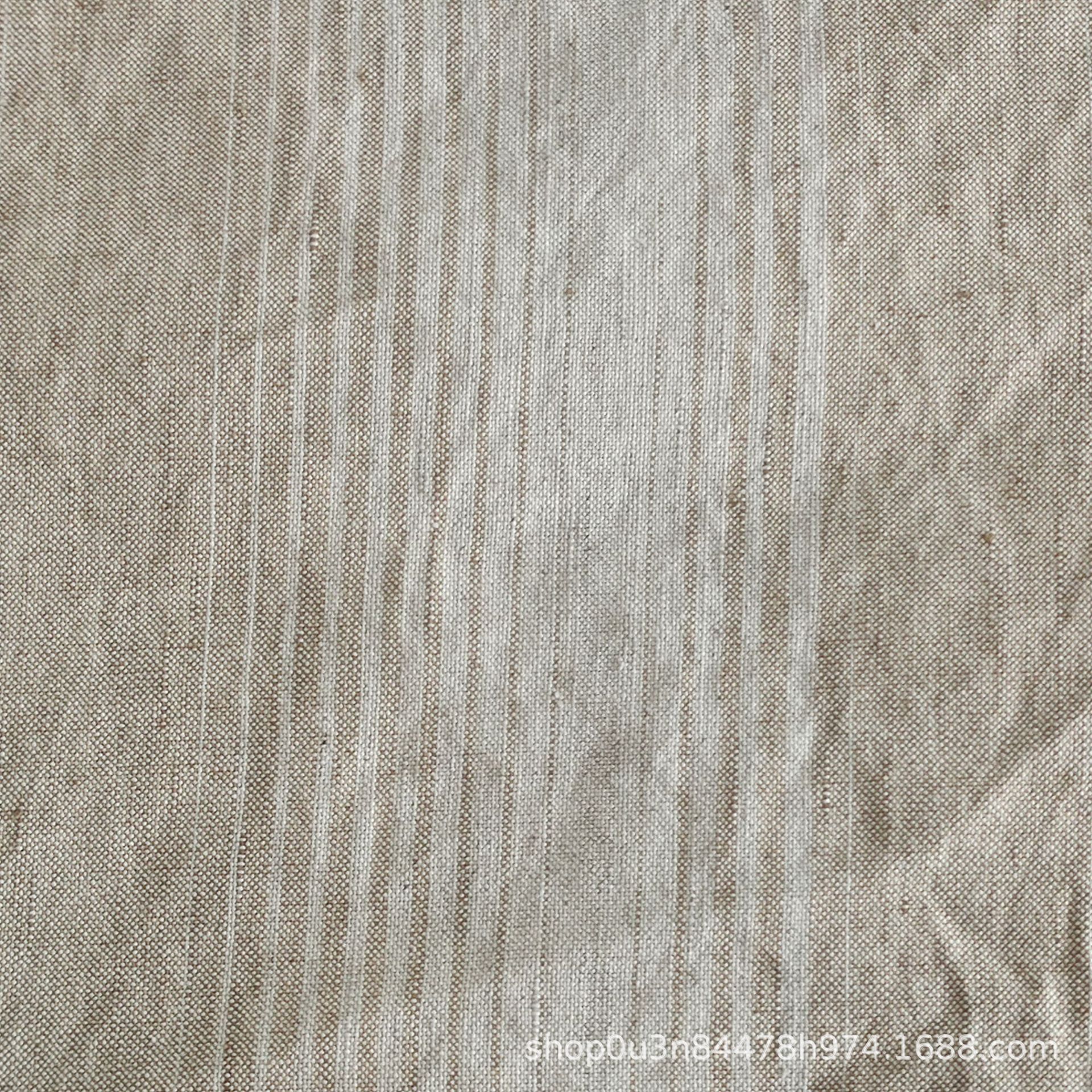 Picture of Linen Cotton Yarn-dyed Horizontal Stripesd Bed Sheets Fabric Enzyme Washed Linen Cotton Classy Cotton and Linen Curtain Fabric