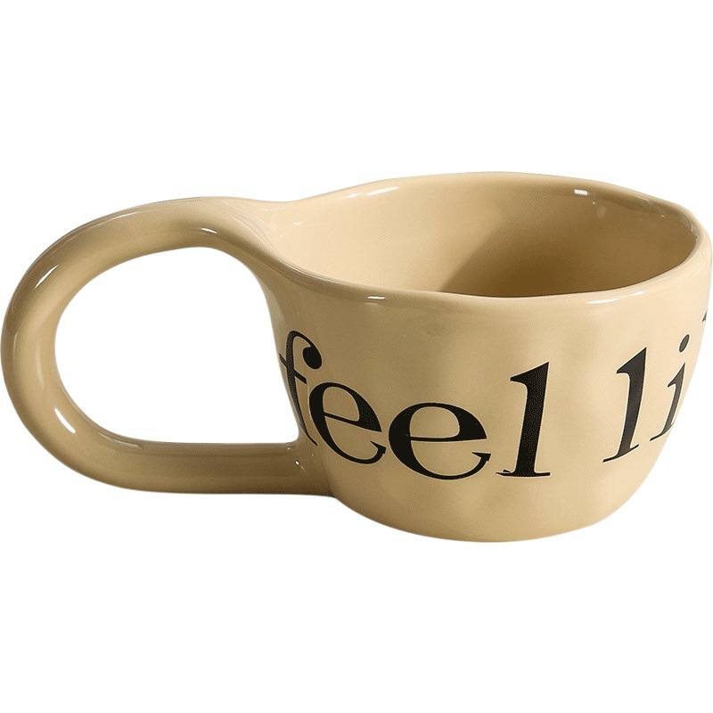 Casual and Personalized Ceramic Drinking Cup, Office Afternoon Tea, High-Looking Milk Coffee Cup, Breakfast Cup, Good-Looking Personality