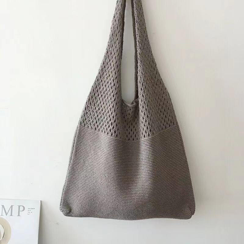 Picture of Cute Knitted Bags 2024 Fashion Hollow Handbags Fashionable and Easiest for Match Shoulder Bags Large Capacity Tote Bags Cross-Border