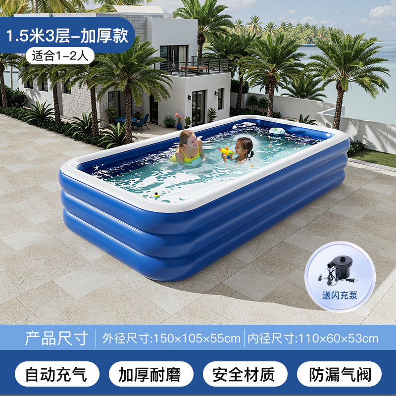 Picture of Pvc Kidsren's Inflatable Swimming Pool Home Outdoor Large Family Pool Thickeneded Plastic Baby Baby Swimming Pool