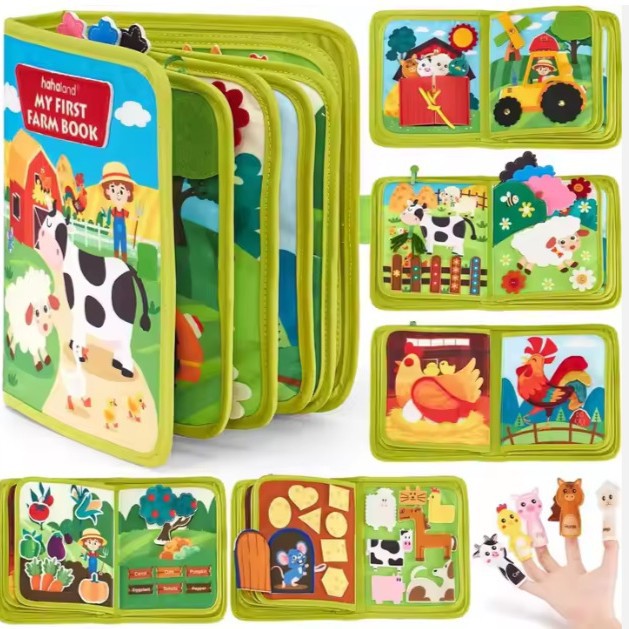 Cross-border felt learning book Amazon animal farm baby story learning book enlightenment early education busy learning board