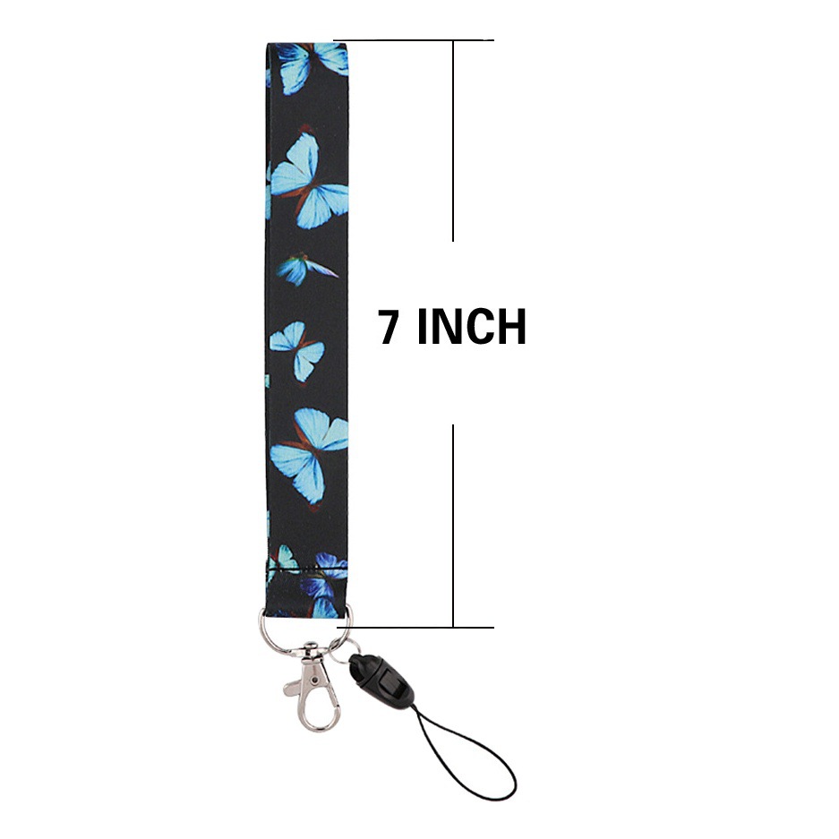 Monarch Butterfly Mobile Phone Lanyard Long and Short Ribbon ID Card U Disk Camera Hanging Neck Key Chain Polyester Ribbon