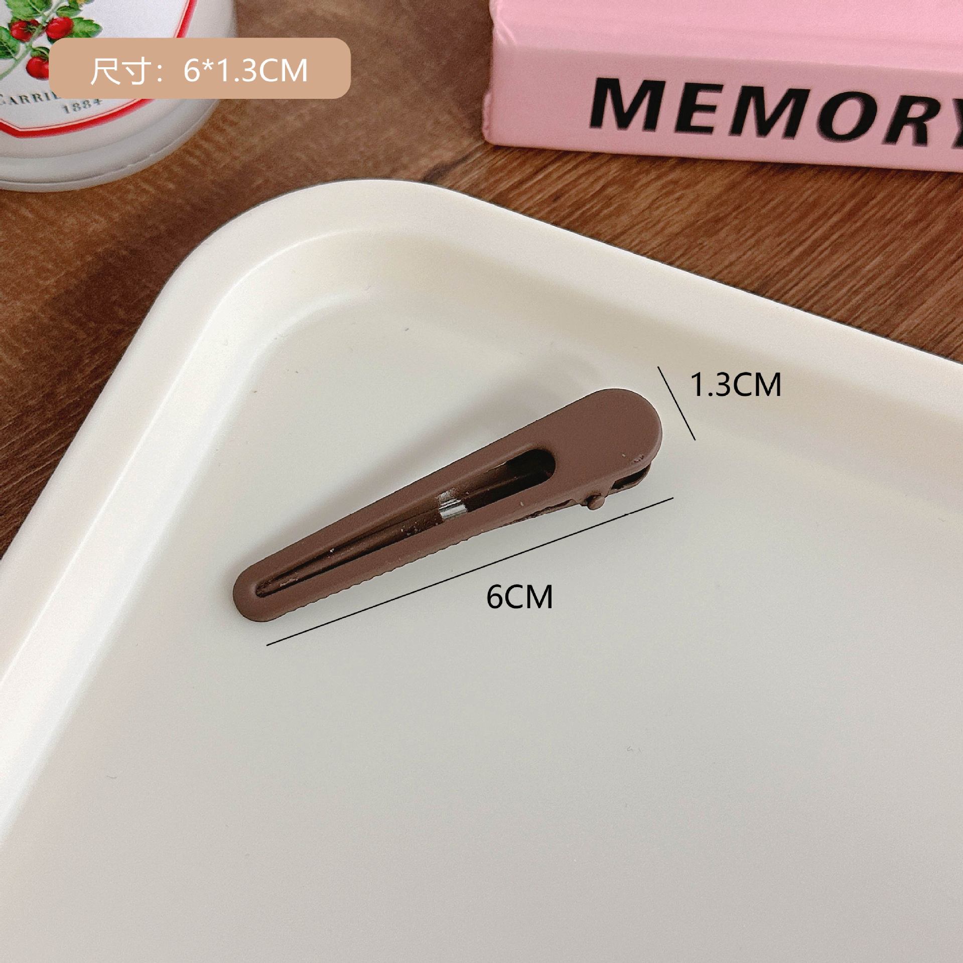 Picture of milk brown Seamless Hairpin Women's Side Fringe Clip Headwear High-grade Broken Hair Hairpin Metal One-character Clip Side Clip