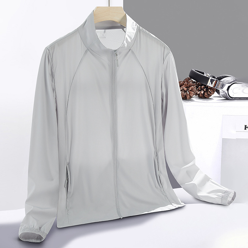 Picture of Summer Ice Silk Outdoor Sun Protection Clothing Women's UPF50 UV Protection Thin Cool Breathable Lightweight Sun Protection Clothing Men's Trendy