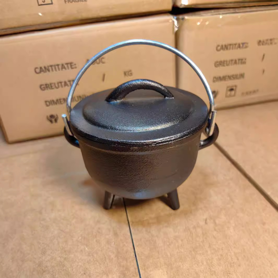 Tripod Cast Iron Pot small size Ding Burning Pot Cast Iron Incense Burners Cast Iron Ornaments small size South Africa Pot Pure Iron Pot Old Style