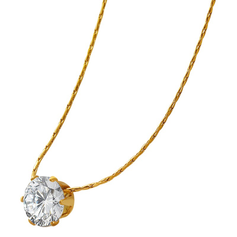 Simple Classic Flash Diamond Zircon Titanium Steel Necklace Women's Niche Design Clavicle Chain Cyber Celebrity Ins Style All-match Trendy Jewelry