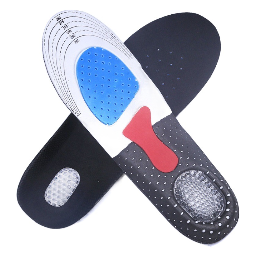 Men's Sports Insole Silicone Latex Shock Absorbing Basketball Men's Running Shoes Mat Large Non-Odor Deodorant Sweat Absorption
