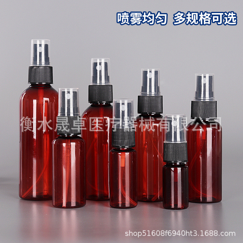 30/50/60/100ml ml brown dark spray bottle PET fine mist spray bottle alcohol disinfection water sub-filling spray can