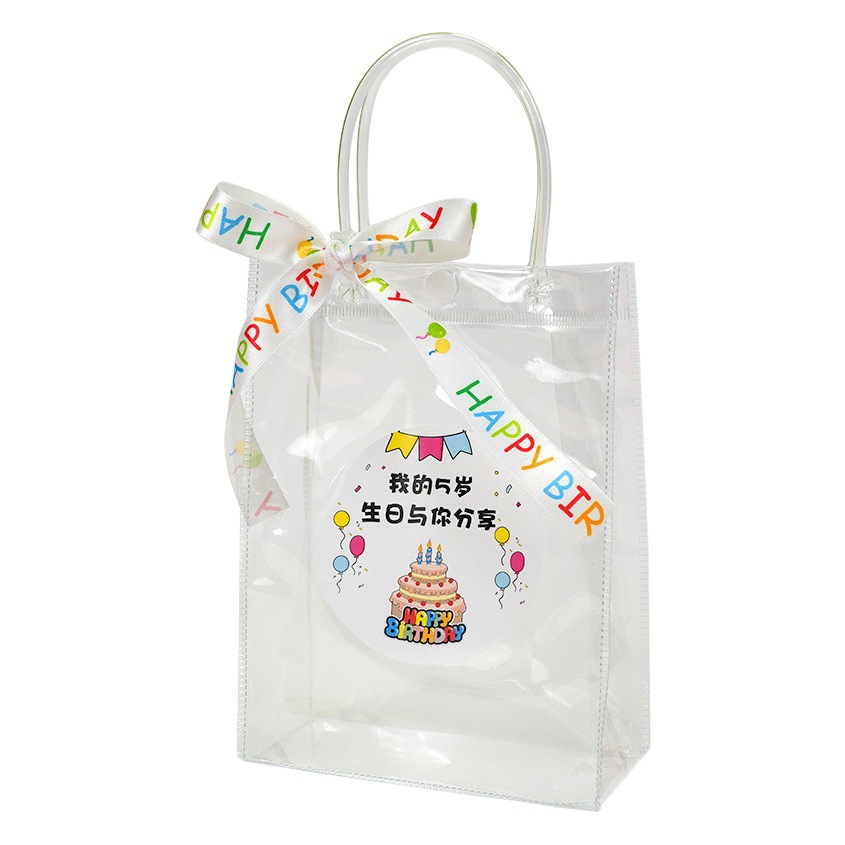 Back-To-School Gift Bag Pvc Transparent High-End Kidsren's Birthday Gift Bag Snack Packaging Bag Exquisite Bag Customization