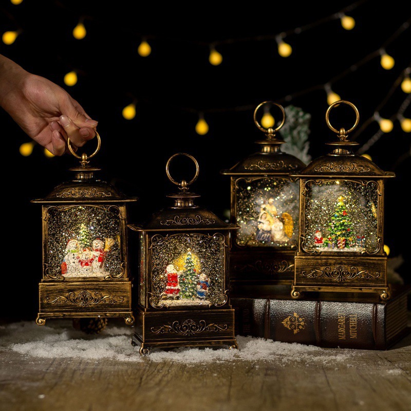 Christmas decorations wind lamp Christmas crystal lamp music box children's birthday Christmas gift field