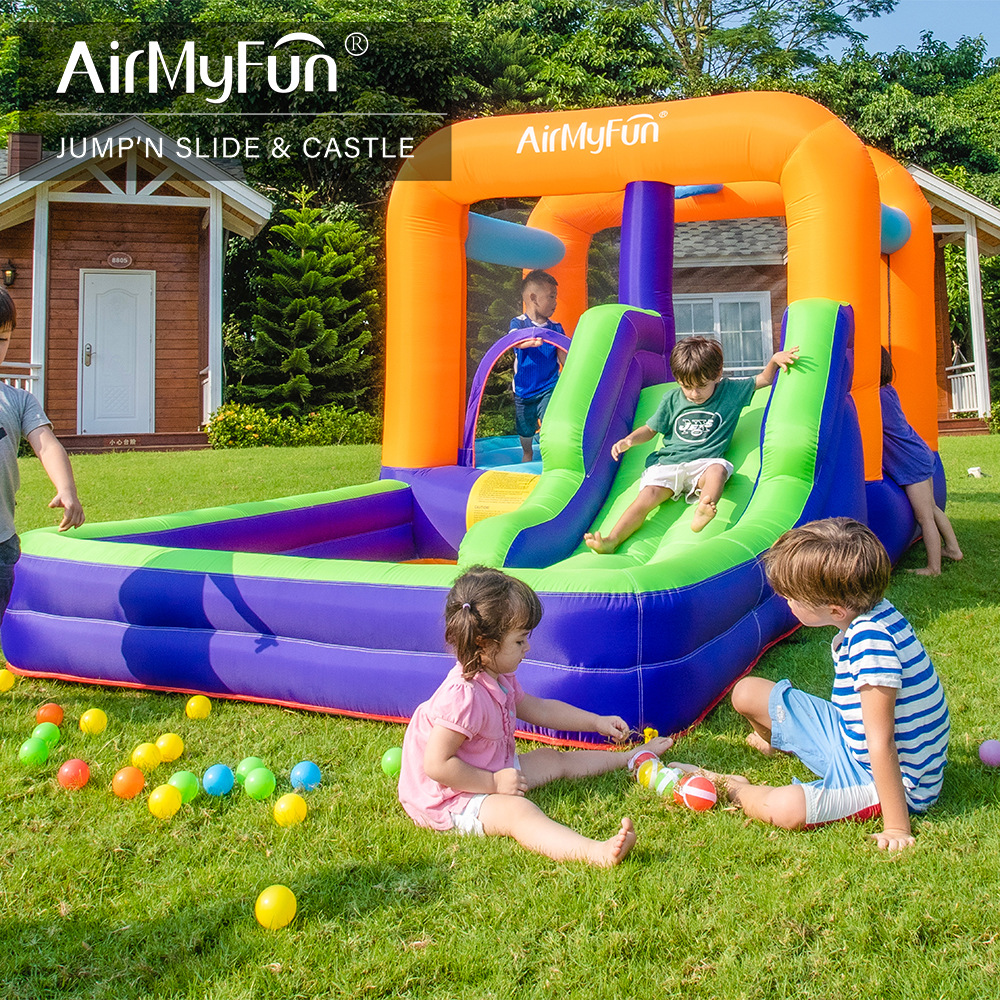 Children's Inflatable Castle Home Inflatable Slide Trampoline Small Amusement Park Indoor and Outdoor Leisure and Entertainment Children's Castle