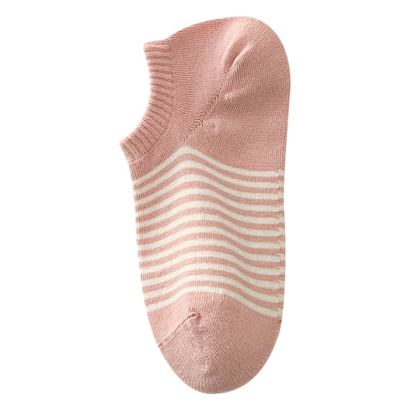 Breathable Striped Boat Socks for Spring and Summer Women's Japanese Style Low-Mouth Pure Cotton Socks Simple Ins Style Thin Distinctive