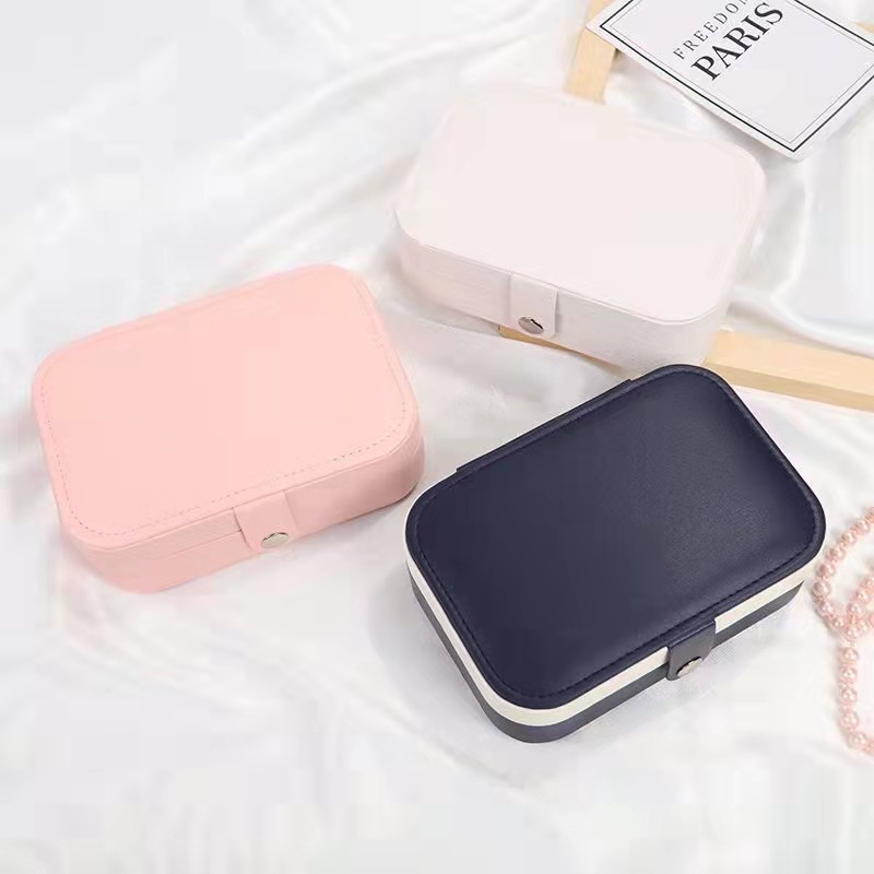 Picture of Jewelry Storage Box Pu Large Capacity Jewelry Packaging Earrings Necklace Portable Travel Jewelry Box Wholesale Zipper