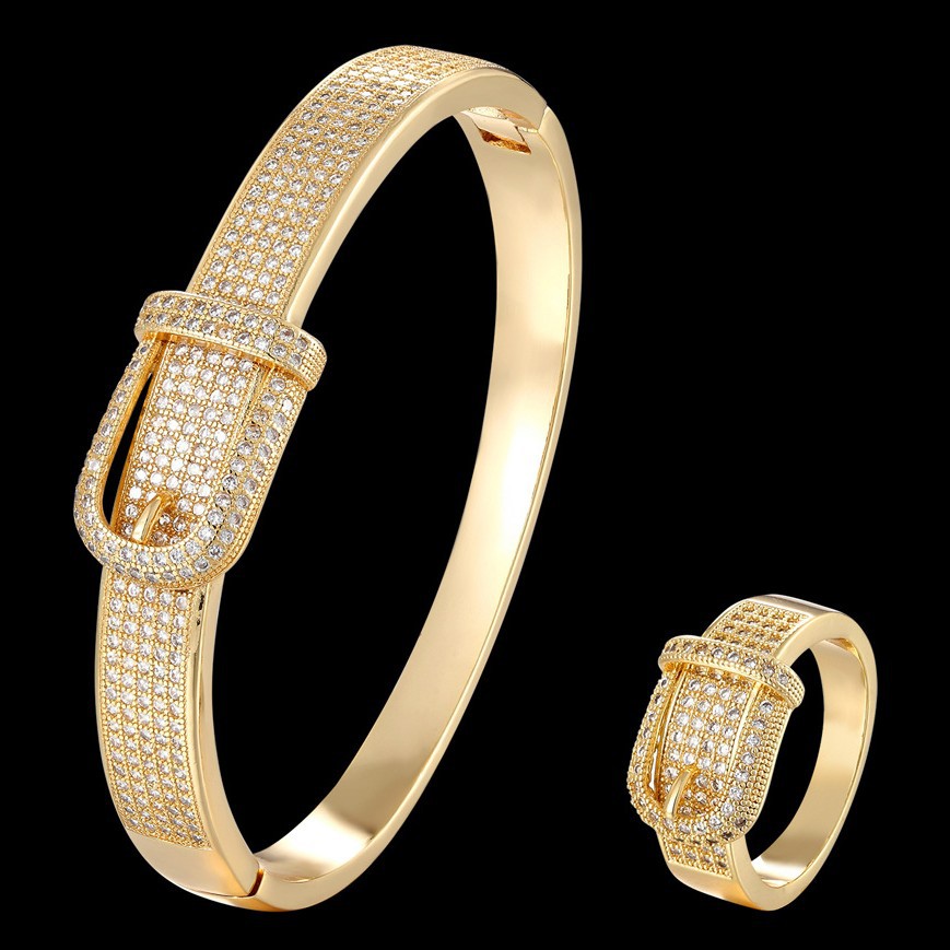 Cross Border Belt Buckle Bracelet Ring Set Fashion Elegant Fashion Accessories