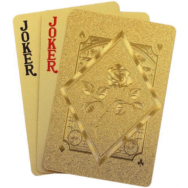 Picture of Gold Foil Black Gold Plastic Playing Cards in Stock Pet Waterproof and Wear-Resistant Douzhizhu Entertainment Chess and Card Board Game Wholesale Manufacturer