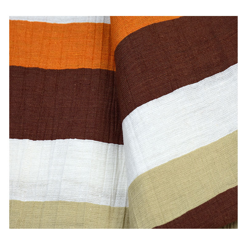Entity factory gold and silver silk nylon linen cotton blended yarn-dyed striped cloth monofilament brocade high-grade fabric women's clothing