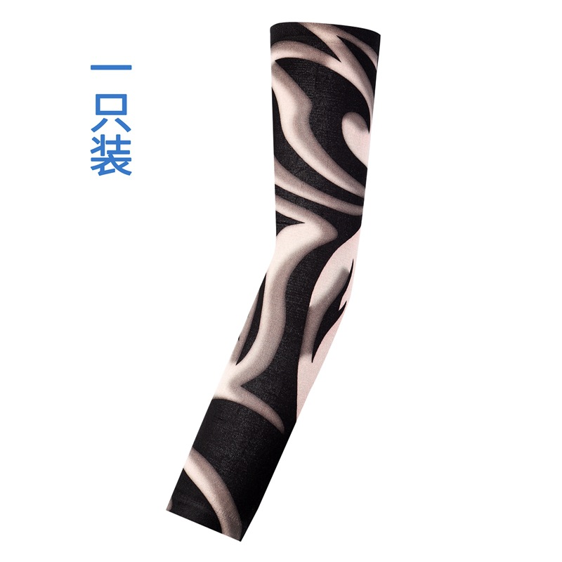 Picture of Flower Arm Tattoo Sleeve Seamless Outdoor Riding Tattoo Sunscreen Sleeve Riding Tattoo Sleeve Optional Color Cross Border