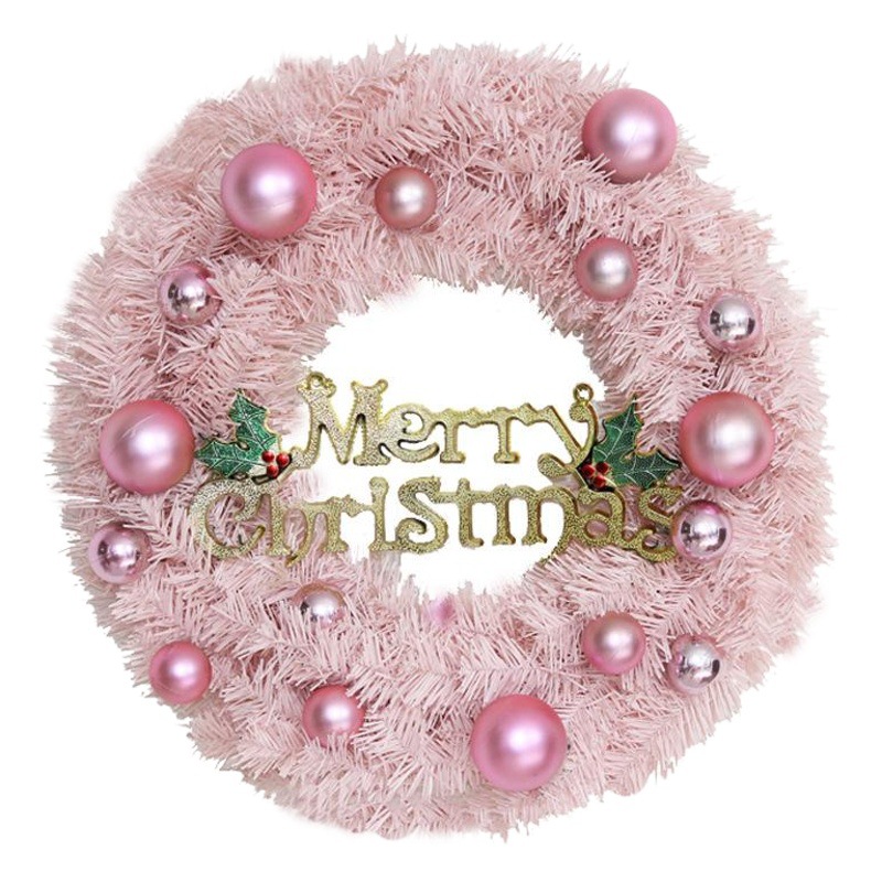 Internet Celebrity Pink Christmas Wreath 30/40/50/60cm Christmas Door Hanging Scene Layout Props Christmas Decoration
