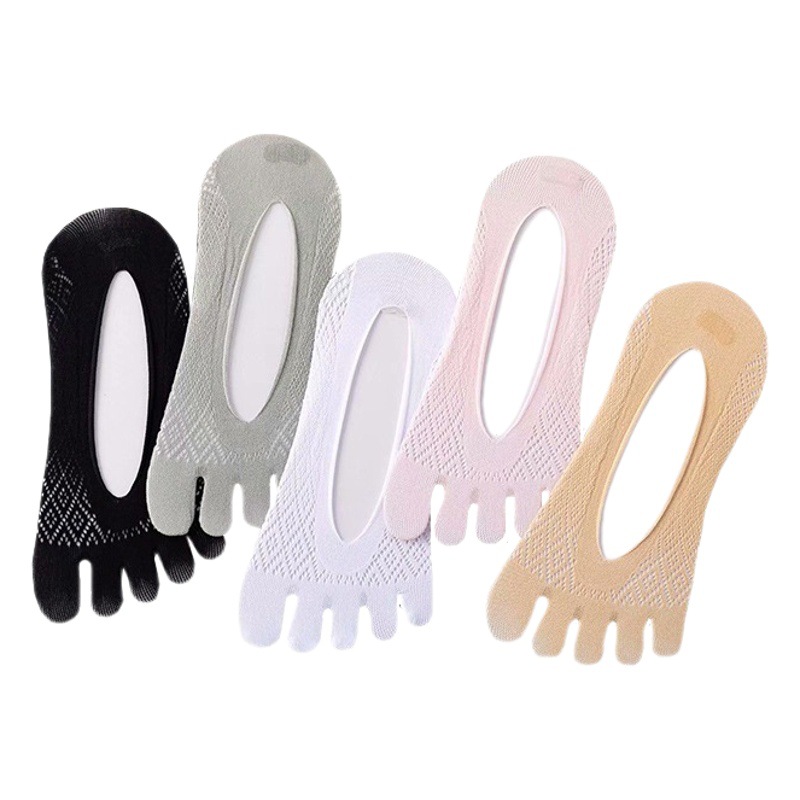 Spring and Summer Velvet Five-finger Socks Solid Color Breathable Thin Fashionable Shallow Mesh Women's Socks with Split Toes Five-toe Socks