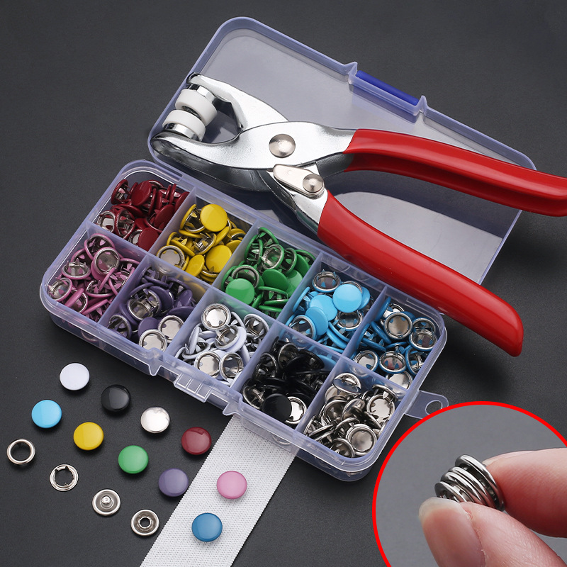 Five-grip buckle installation tool suit 9.5mm color solid hidden buckle baby clothing stainless steel buttons