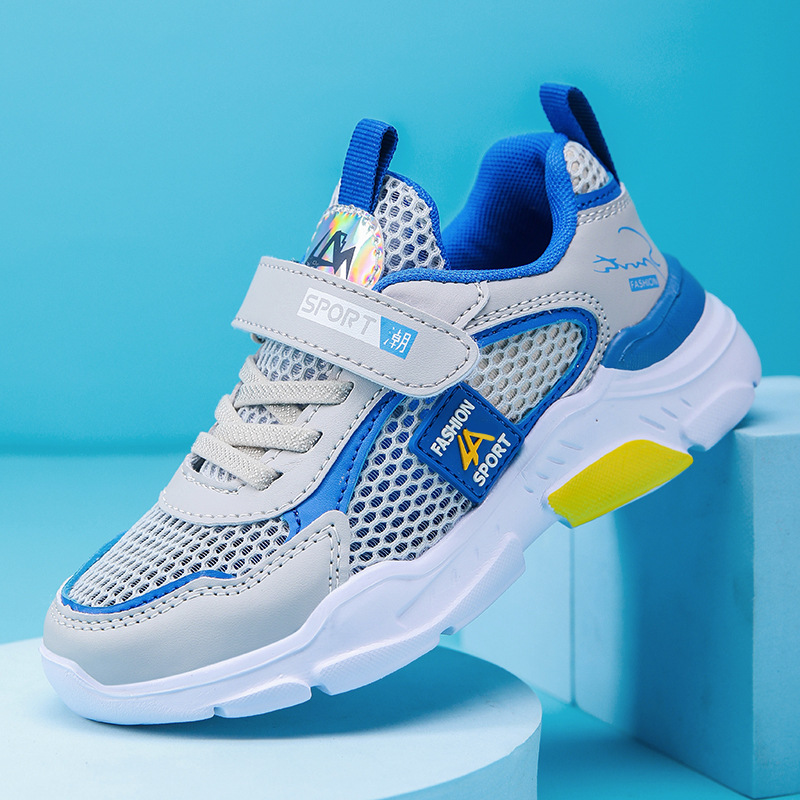 Children's Sports Shoes, Summer Breathable Mesh Shoes, Boys' Sports Shoes, Sizes 7-12, Breathable Running Shoes for Older Kids
