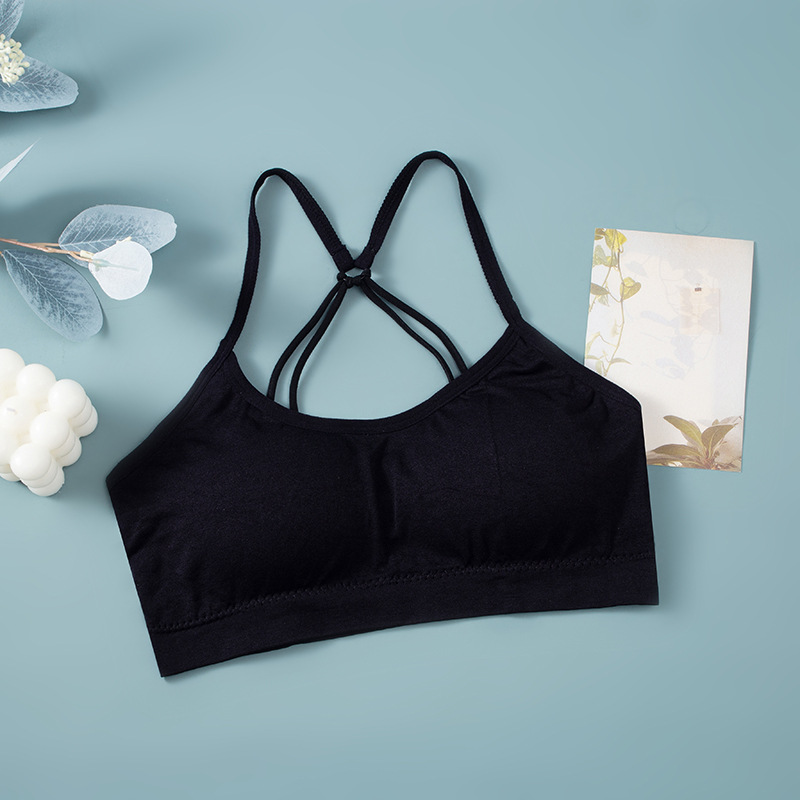 Picture of New Parachute Cross Tube Top Backless Beautiful Back Strap Underwear with Chest Pad Anti-running Sports Girl Bra for Women