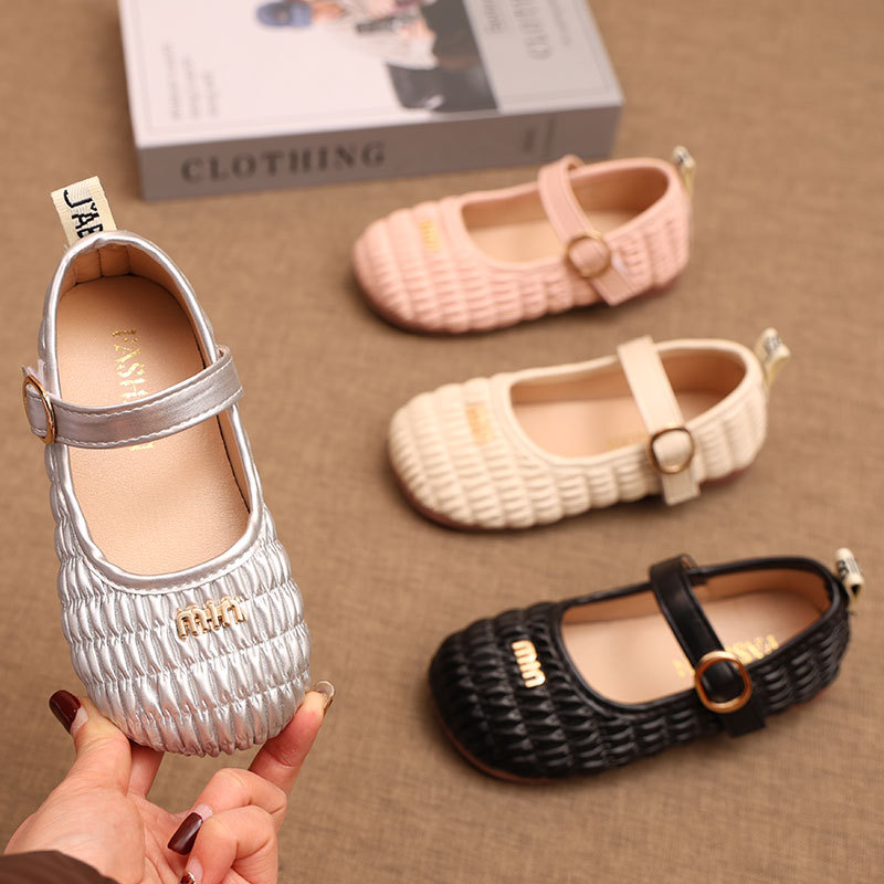 Children's Small Leather Shoes 2025 Spring and Autumn New Korean Style All-match Bow Princess Shoes Girls Soft Sole Baby Shoes