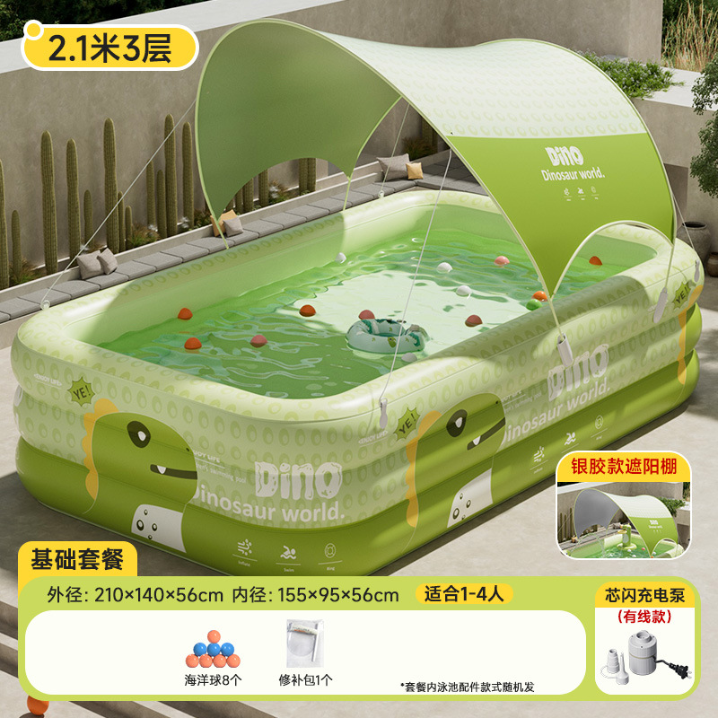 Picture of Jiashu Swimming Pool Home Outdoor Large Inflatable Pool Thickened Plastic Baby Baby Children Inflatable Swimming Pool