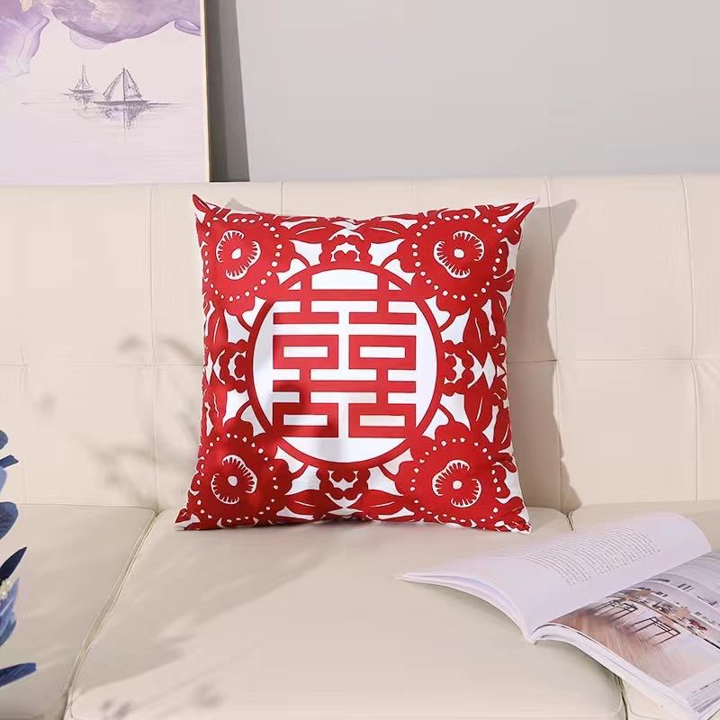 Picture of Happy word Wedding pillow a pair of wedding wedding room layout wedding bed red double happy pillow wedding supplies