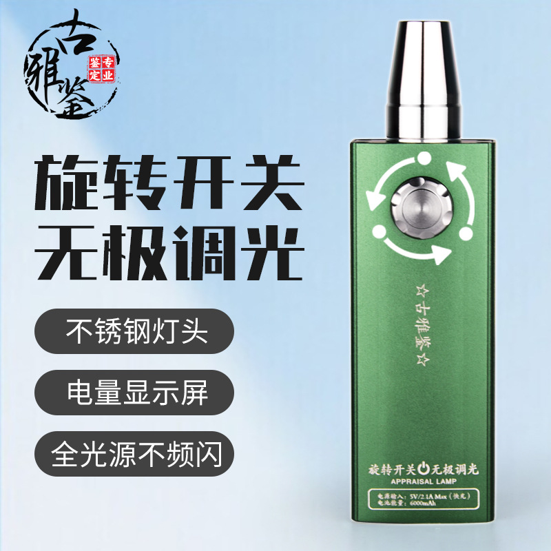 Four light sources, jade flashlight, strong light, small aperture, professional infinite dimming, appraisal, jewelry, jade money inspection lamp