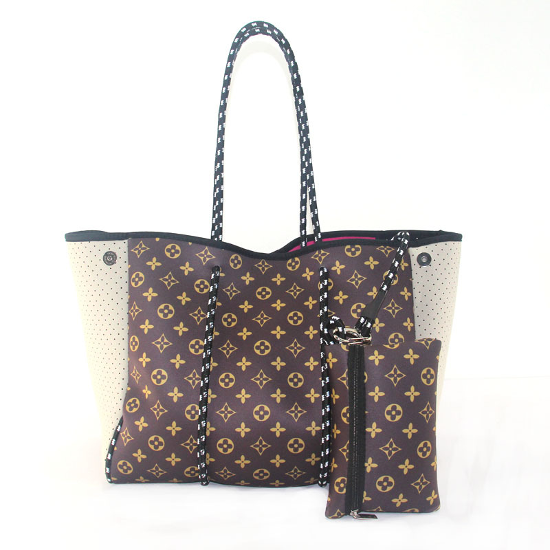 Picture of Diving Material Perforated Beach Bag European and American Fashion Portable Shoulder Strap Mother Bag Outdoor Casual Bag Portable Women's Bag for Women