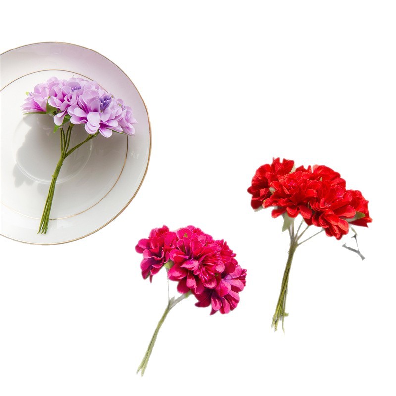 Picture of Foreign trade silk flower artificial flower stamen cut flower bouquet wreath material wedding leaf wedding box decoration