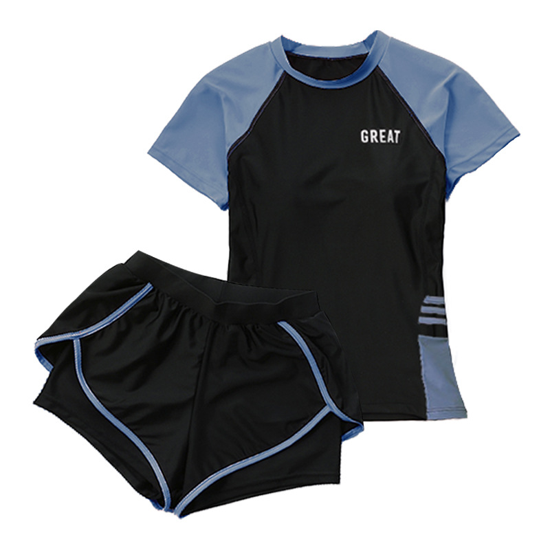 Picture of Sports Style Swimsuit for Female Students, Conservative Belly-Covering, Slimming Split, Flesh-Covering, High-Waisted Boxer Briefs, Hot Spring Swimsuit for Older Children