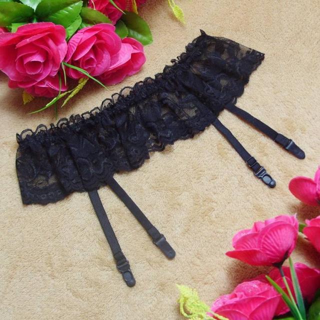 Picture of Romantic Night sexy lingerie high elastic double-layer lace strap buckle T pants socks underwear suit Garter