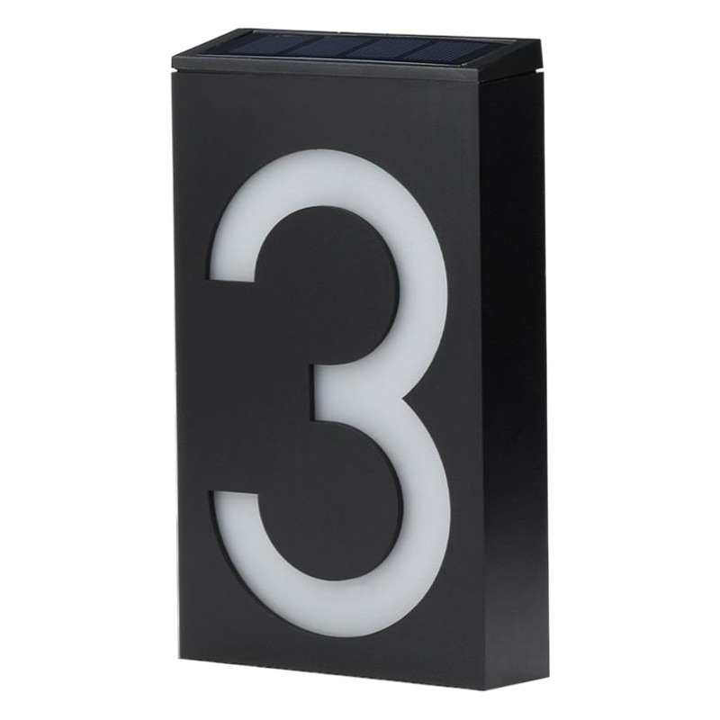 Cross-border solar digital door lamp solar wall lamp outdoor rainproof Villa road sign wall lamp garden lamp manufacturer