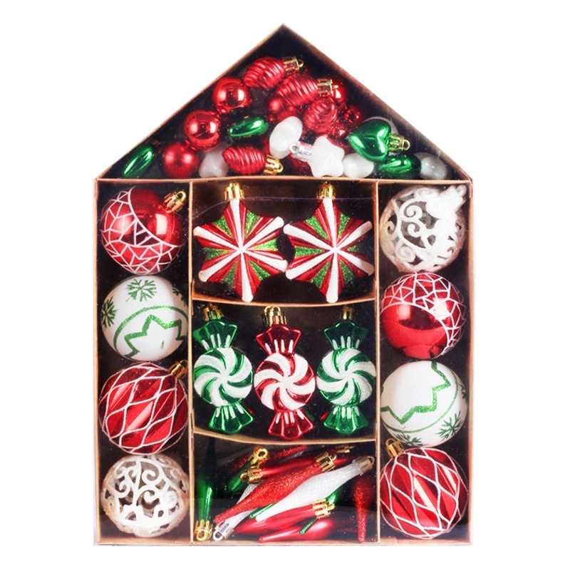 Cross-border New Christmas Decorations House Painted Christmas Ball suit Gift Bag Christmas Tree Pendant