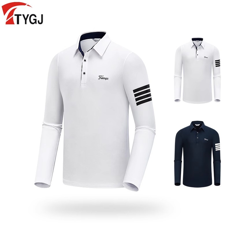 Golf Clothing Men's Long-Sleeved T-Shirt Lapel Polo Shirt Casual Sports Golf Clothing Men's Clothing Can Be Made with Logo