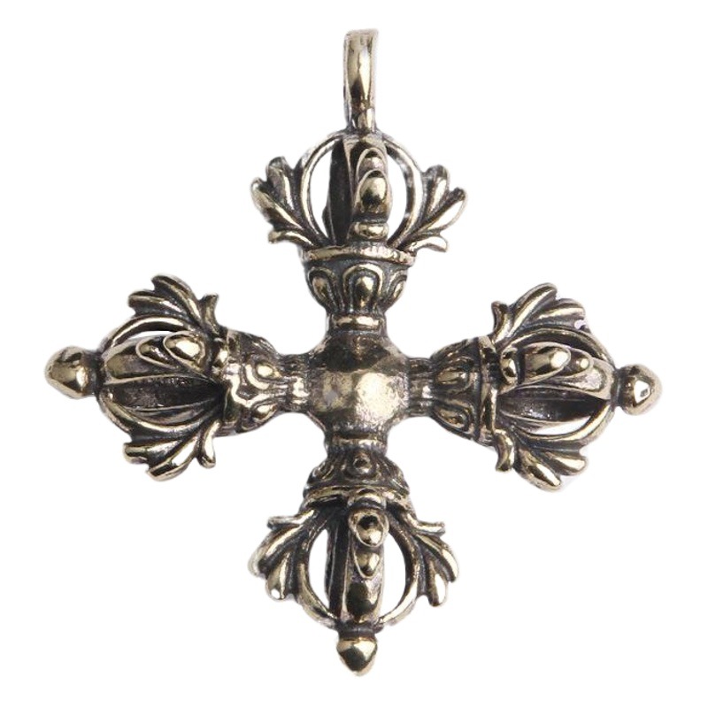 Brass old cross King Kong magic pestle key chain pendant religious artifact security pendant small copper wholesale