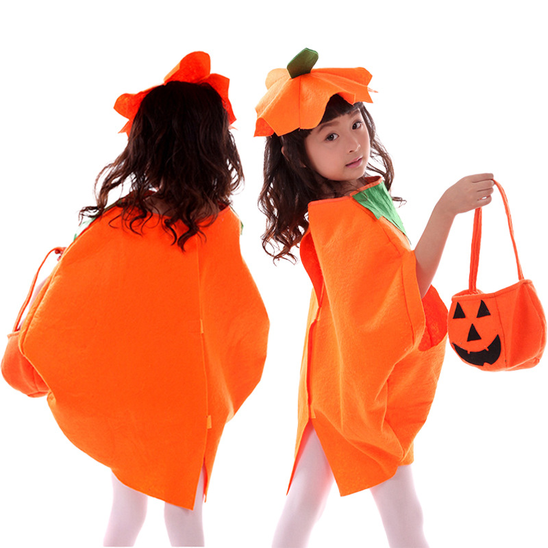 Picture of Halloween fruit costume cos banana children stage show play family conjoined pumpkin clothes parent-child clothes