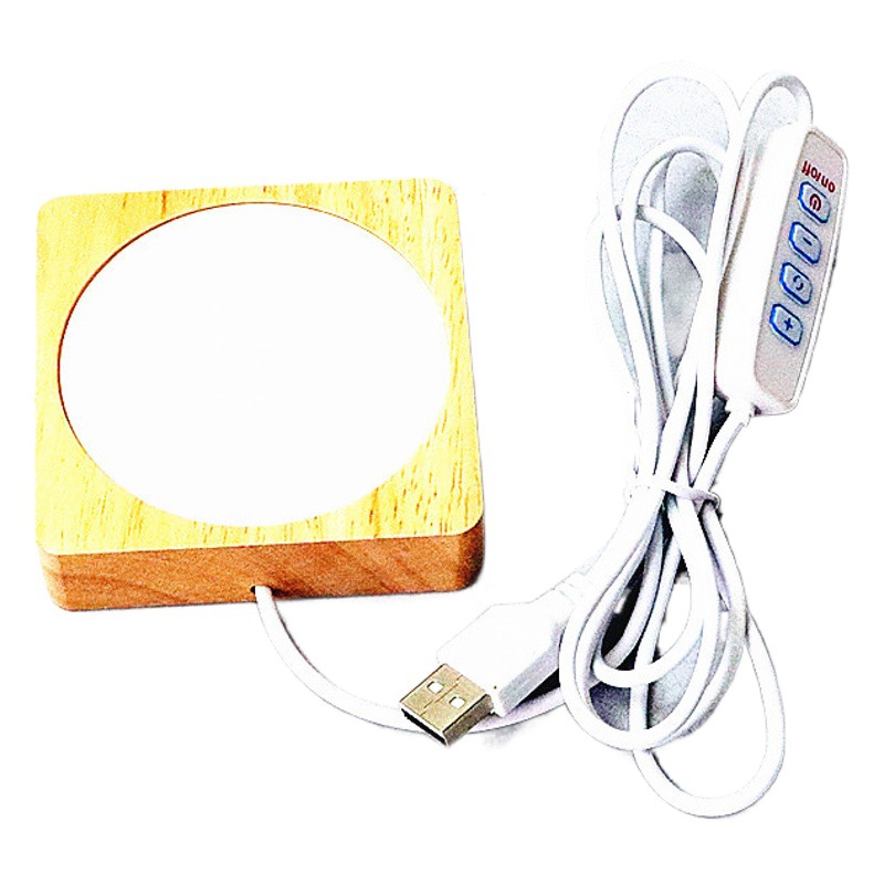 Square Diffuser Lamp Base Frankincense Lamp Holder Luminous Led Night Light USB Plug-In Creative Home Decoration